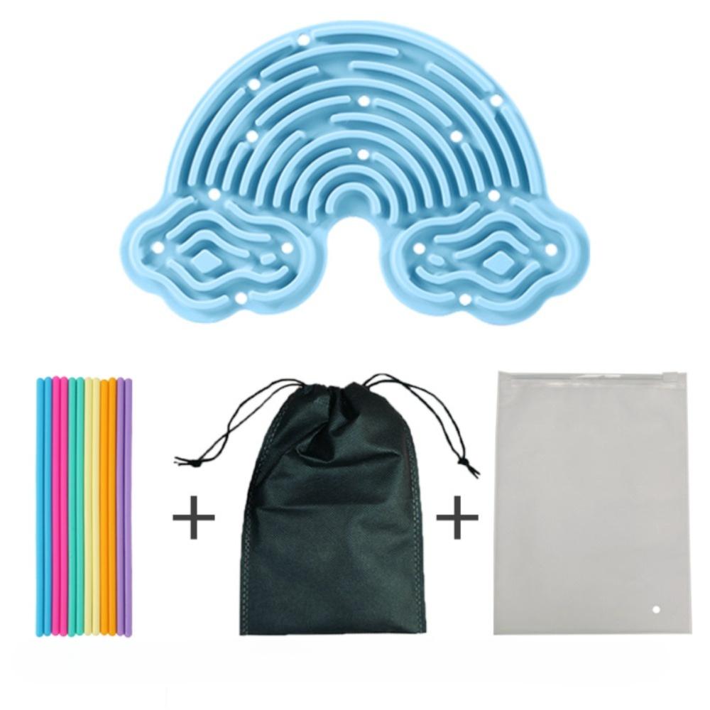 12 Strings Sensory Activity Board Silicone Rainbow Sensory Toys New Fidget Toy Kids Adults