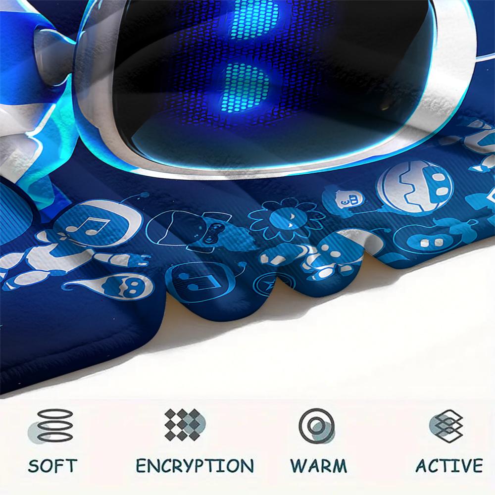 1 шт. Фланелевое одеяло с принтом ASTRO BOT, Высокое качество, Для всех сезонов, Декор для дома, Тепло и уют, Идеально для рождественских подарков