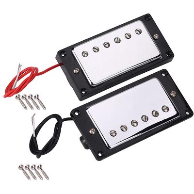 Комплект хромированных звукоснимателей Humbucker для бриджа и грифа с крепежными винтами для гитар LP