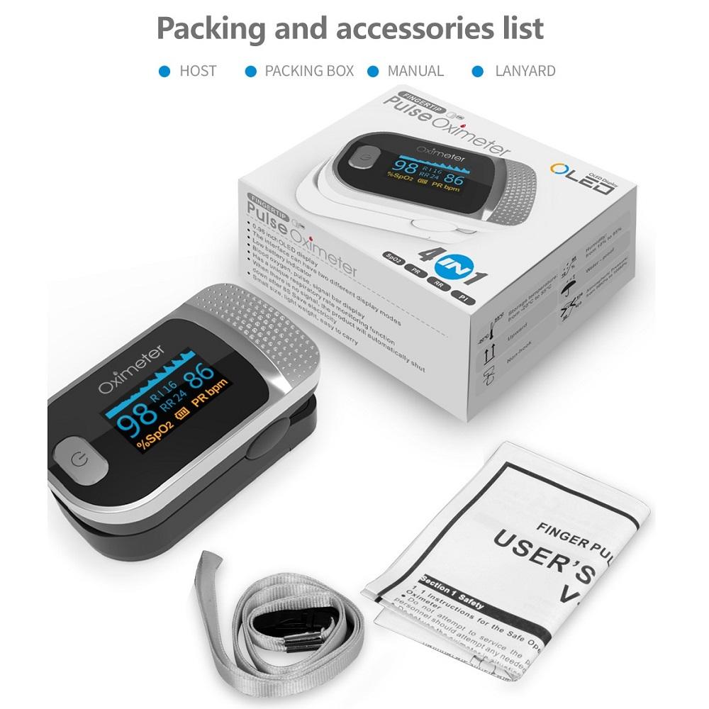 Пульсоксиметр на палец, продвижение, монитор насыщения крови кислородом PI RR SPO PR, 4 параметра, пульсоксиметр для домашнего здравоохранения