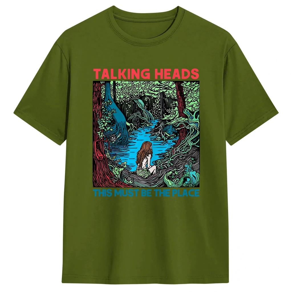 Band Talking Heads Art TShirt Beach 100 Cotton T Shirts For Unisexs Harajuku Printed Tee Shirt ShortSleeve Funny Tees