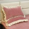 Lace  Thickened Milk Velvet Pillow Case Pair   Cozy Skin-friendly Dual-sided Pillowcase Single Person Pillow