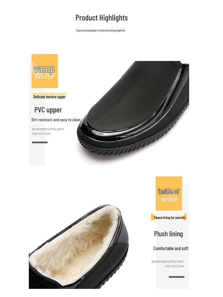 Мужские водонепроницаемые нескользящие короткие резиновые сапоги для рыбалки и использования на кухне