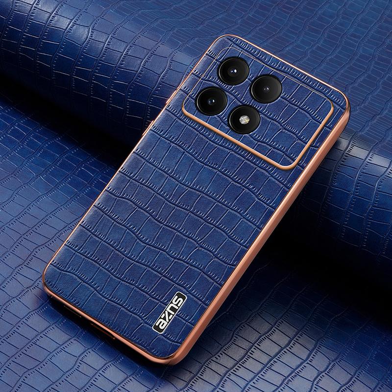 Бизнес-чехол с крокодиловым принтом, глянцевый тонкий чехол для Xiaomi 14T 13T Poco F6 X6 Pro Redmi Note 14 13 Pro, роскошный кожаный противоударный защитный чехол для объектива телефона