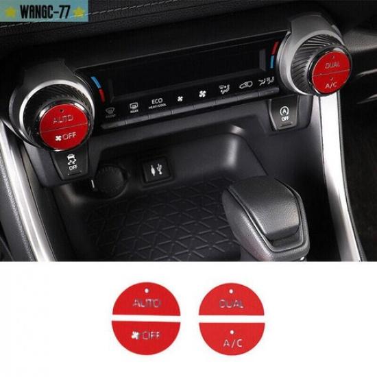 Red Fit For Toyota RAV4 - Aluminum Central Console AC Switch Button Trim