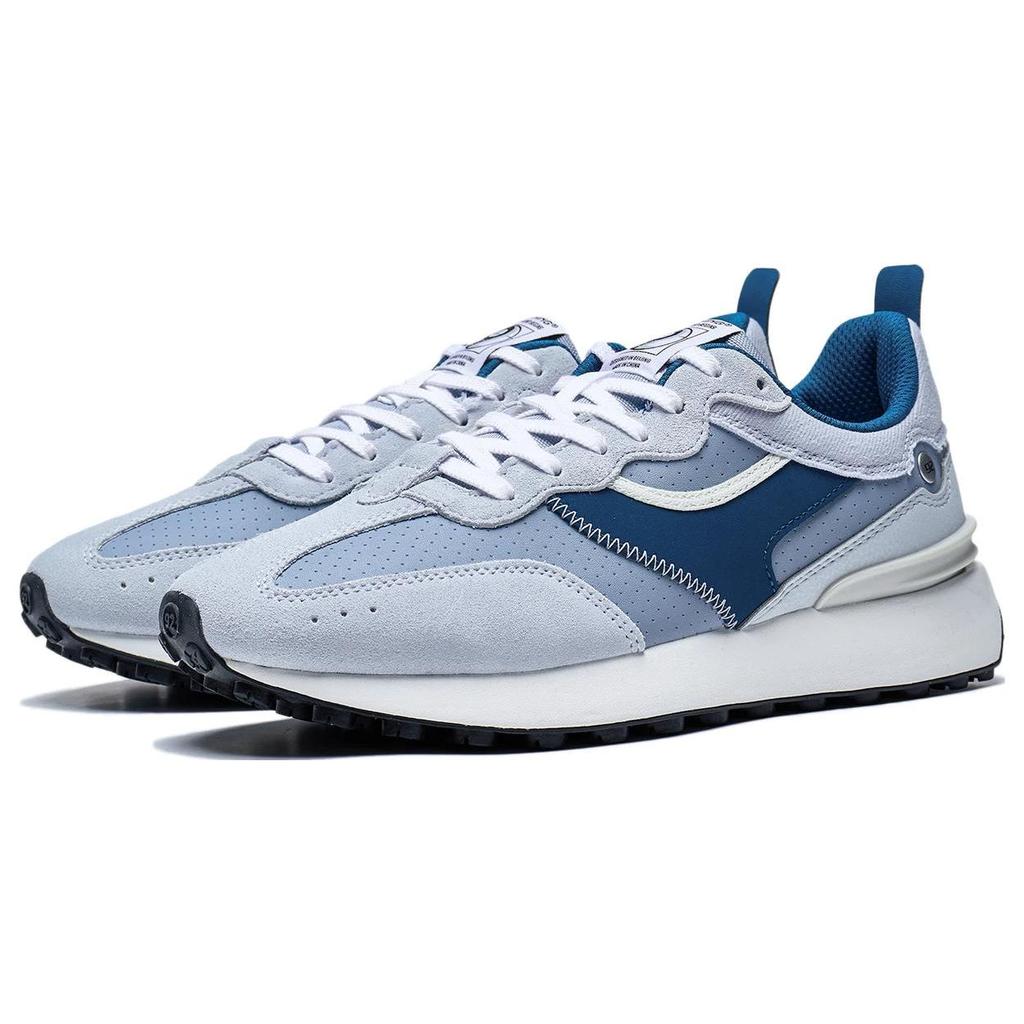 Li Ning Fang Yuan Classic Non-Slip Wear-Resistant Low-Top Casual Shoes Men Sneakers Blue Gray AGCT047-3