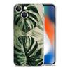 Чехол для телефона iPhone 17 Air Cases iPhone 16 15 12 13 14 Pro Max SE 7 8 Plus iPhone11 Прозрачный Мягкий Чехол Листья Монстера Зеленый
