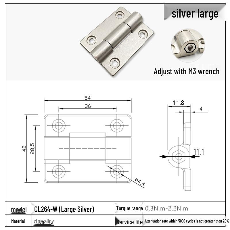 Stainless Steel Adjustable Torque Damping Hinge with Positioning Stop