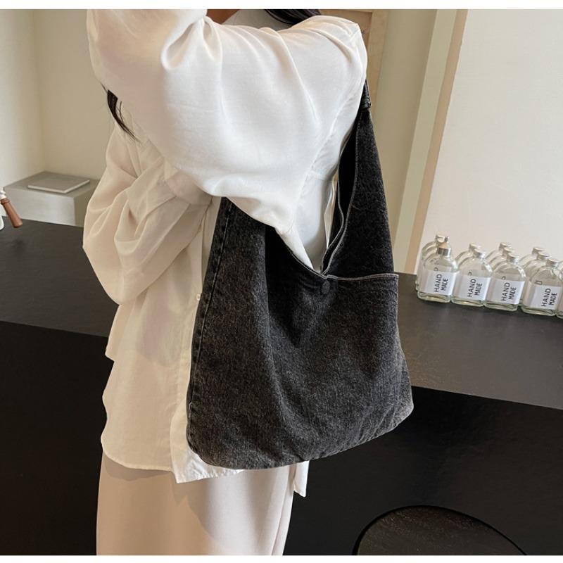 Джинсовая сумка большой вместимости для женщин, новый летний стиль, простая и универсальная сумка под мышку