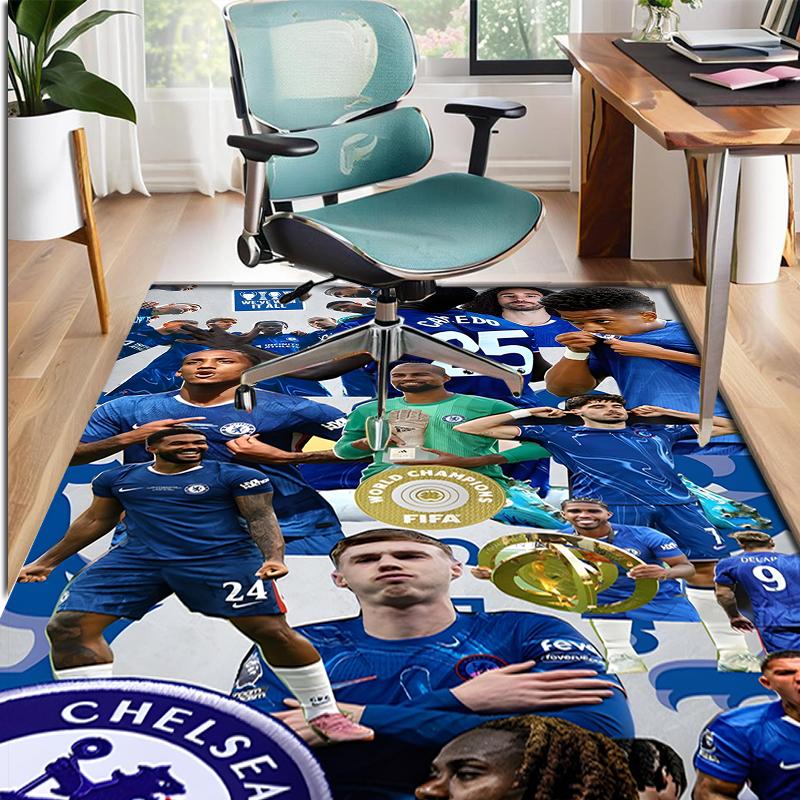Chelsea F.C Pattern Rug, Indoor/Outdoor Mat, for Picnic, Gameroom, Bedroom, Office, Living Room, Home Decor Carpet, Birthday Gift