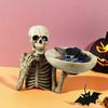 Halloween Candy Dish Skull Bowl Candy Box Resin Skeleton Candy Dishes Snack Tray Innovative Tabletop Storage Box for Decoration