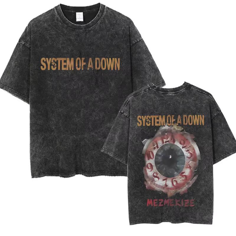 System of A Down Toxicity Альбом Графический Выцветшая Футболка Унисекс Женская Рок Оверсайз Футболки Унисекс Винтажная Альтернативный Метал Футболки