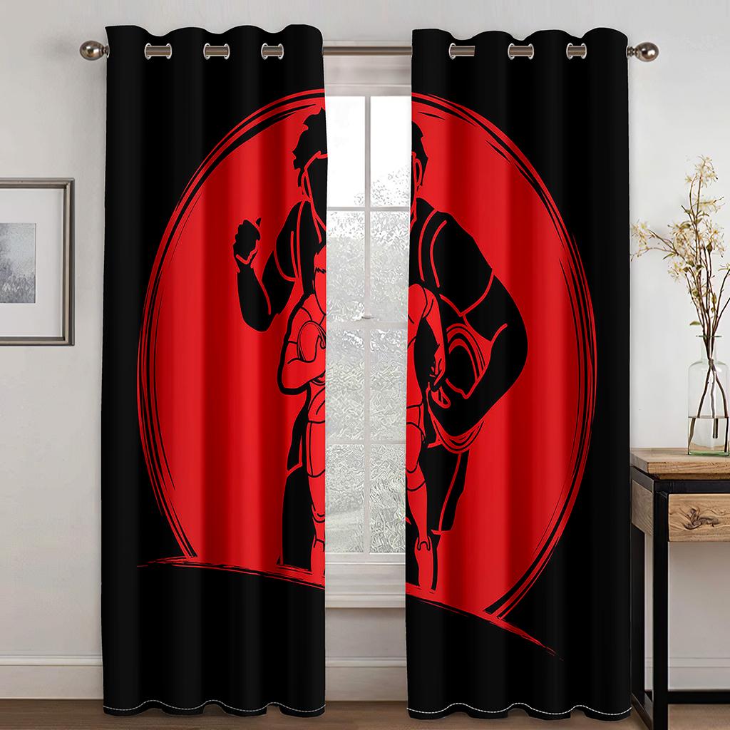 Японские Фудзи черные японские самурайские ронинские солнцезащитные доспехи тонкие оконные шторы для гостиной спальни декор 2 панели