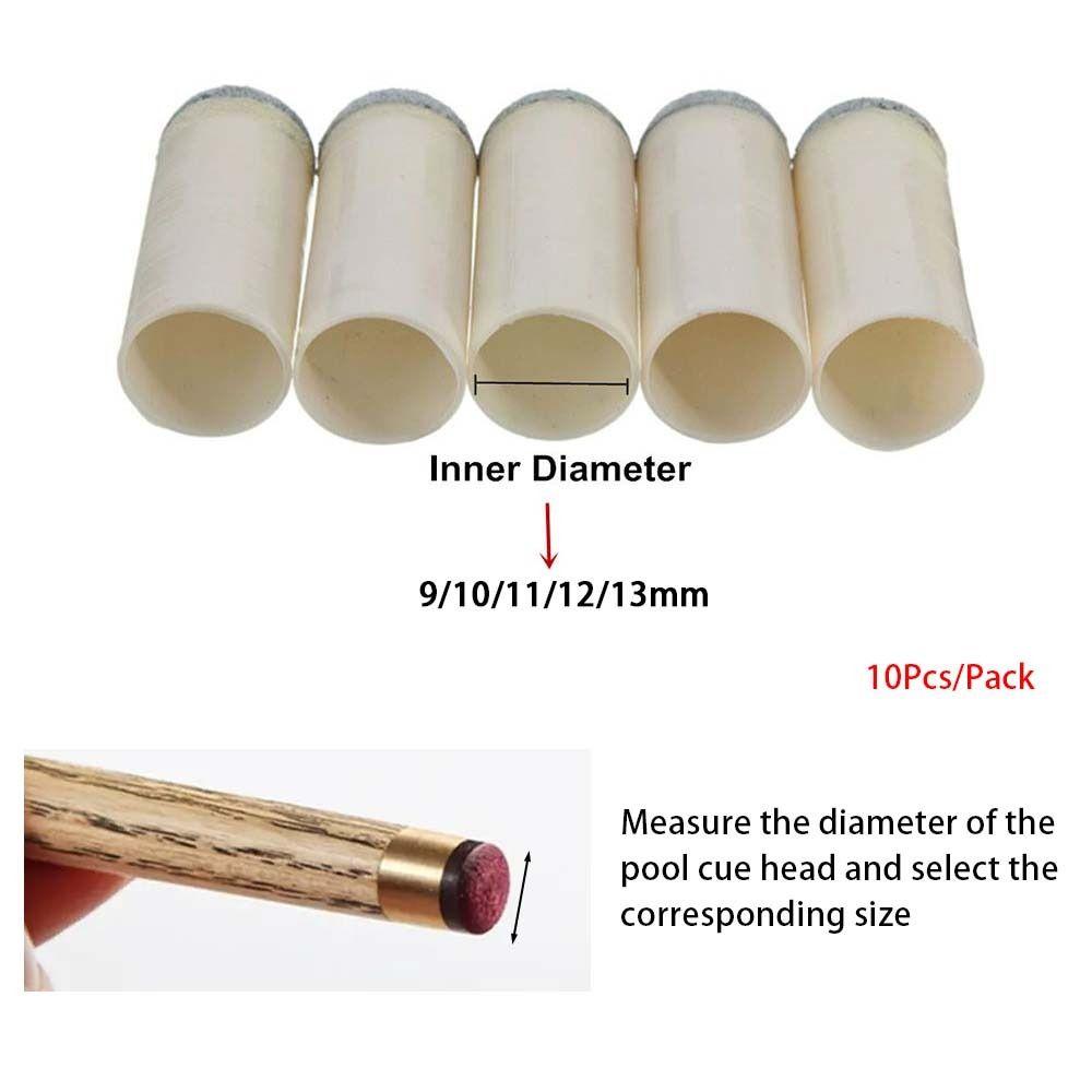 10Pcs/pack 9/10/11/12/13mm Tip Protector Replacement Cover Pool Cue Stick  Snooker