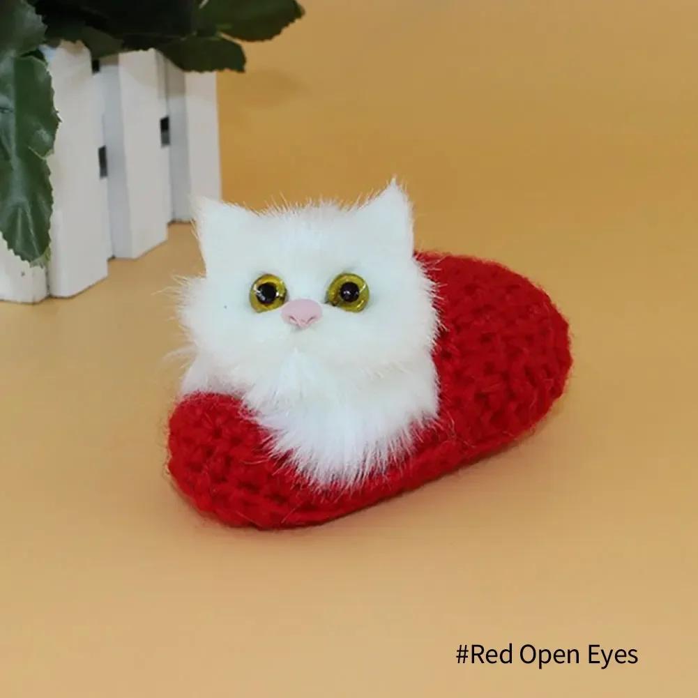 Stuffed Toys Lovely Simulation Animal Doll Plush Sleeping Cats Toy With Sound Kids Toy Decoration Birthday Gift For Children