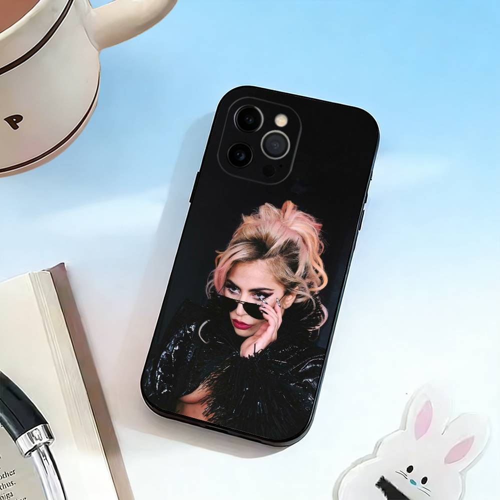 D-Талантливая певица Леди Гага Чехол для телефона для iPhone 17,16,15,14,13,12,11 Plus,Pro Max,XS,Мягкий силиконовый Черный чехол