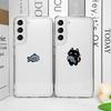 Смешная мультяшная пара кошка и рыба парный чехол для телефона для Samsung Galaxy S25 Ultra S24 S23 S22 S21 S20 Plus FE A55 5G прозрачный мягкий чехол