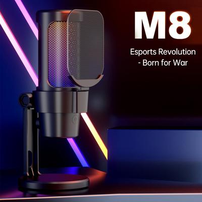 USB игровой микрофон компьютерный микрофонный комплект RGB подсветка со штативом кардиоидный режим звукосниматель один ключ