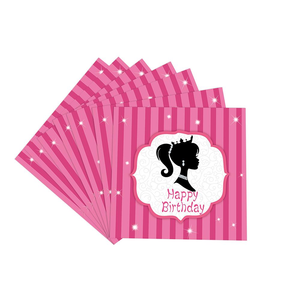 51 шт., принадлежности для вечеринки по случаю дня рождения Барби включают тарелки, салфетки, чашки, скатерть