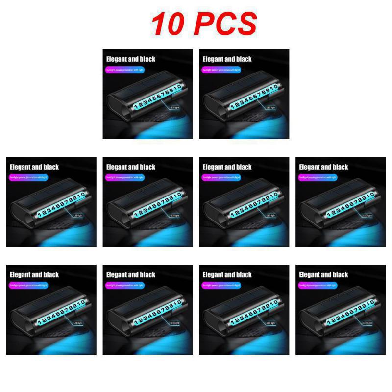 1~10 шт. номерной знак парковки автомобиля светящаяся карта парковки автомобиля солнечная зарядка временная остановка номер телефона карта для украшения автомобиля