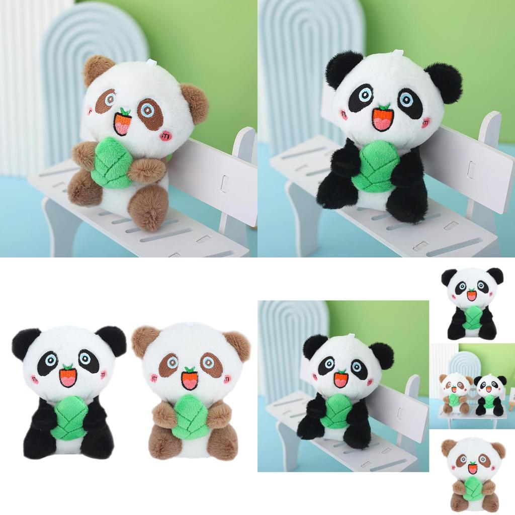 Cute Panda Plush Keychain Premium Snow Mink Fur Animal Figure Bag Pendant