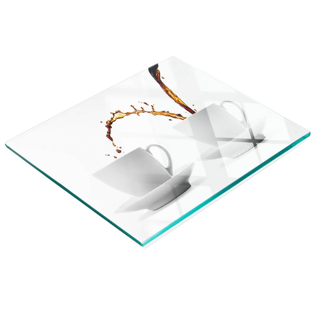 Kitchen Multifunctional Decorative Board Made of Tempered Glass Coffee 60x52 cm