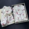 Cherries Print Two Pieces Pajamas Set Summer Faux Stain Pajamas Fashion Home Clothes Ladies Casual Shorts and Top Set Pijamas
