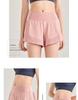 Women's Yoga Fitness Quick-Dry Butt-Lifting Sports Shorts - Fake Two-Piece, Slimming, Elastic Mesh, Anti-Exposure.
