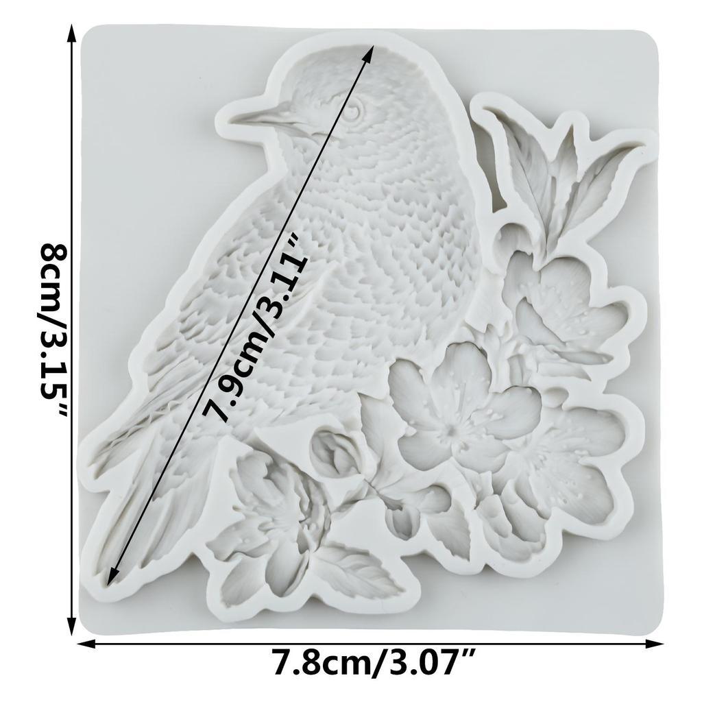 Bird Flower Branch Silicone Mold Bird Fondant Molds Cake Decorating Tools Theme Cake Dessert Decorated Chocolate Candy Mold
