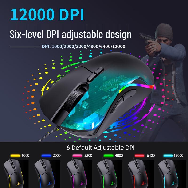Y-FRUITFUL M68 Проводная RGB игровая мышь