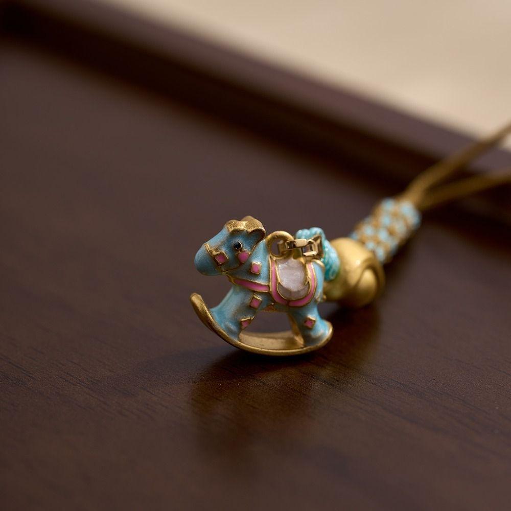 Chinese Style Zodiac Hors Phone Lanyard Anti Loss Mobile Phone Case Keychain Bag Pendant