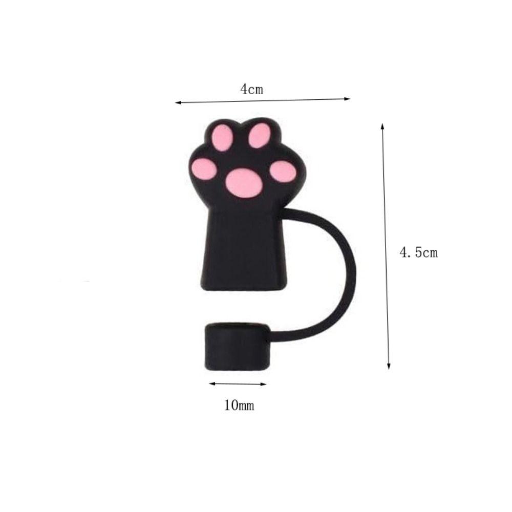 Dust-Proof Straw Topper Spill-Proof Straw Tip Cup Accessories Cat Paw Straw Cover  Party