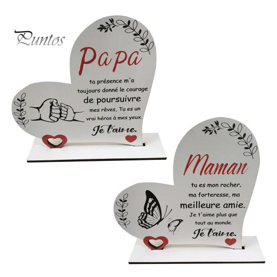 Деревянное украшение в виде сердца для родителей, отдельно стоящее украшение в виде сердца для стола, подарок на День отца, День матери