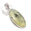 Prehnite Gemstone 925 Sterling Silver Jewelry Pendant 2.17"
