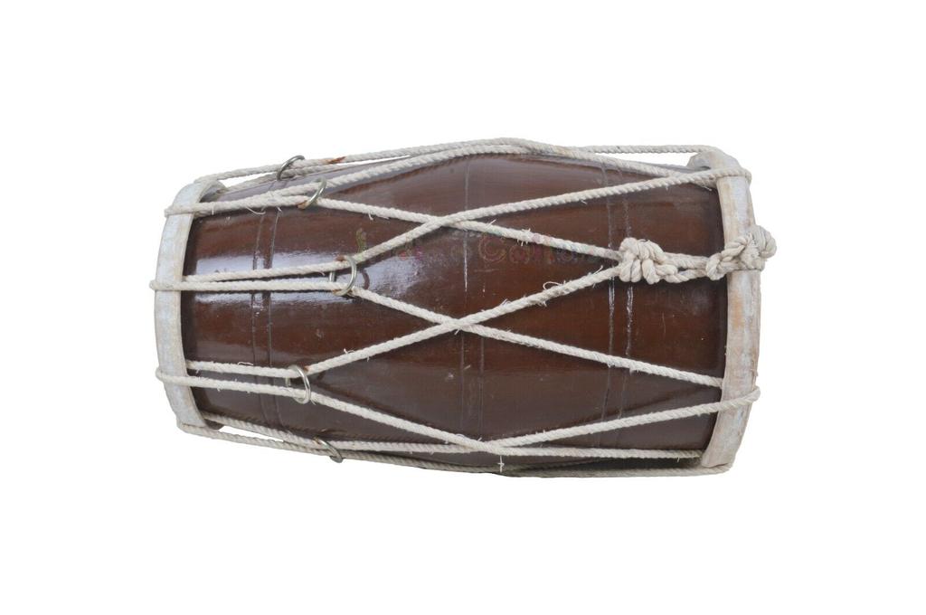 Handmade Indian Folk Musical Rope Dholak with Protective Cove