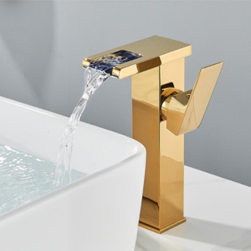 Смеситель для раковины Blackgold для ванной комнаты с одной ручкой и одним отверстием в форме буквы «С», смеситель для туалетного столика с горячей и холодной водой