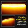 2 шт. универсальное автомобильное зеркало заднего вида 28SMD светодиодная лента лампа плавные указатели поворота индикатор стримерная лента течет динамический гибкий боковой фонарь Янтарный