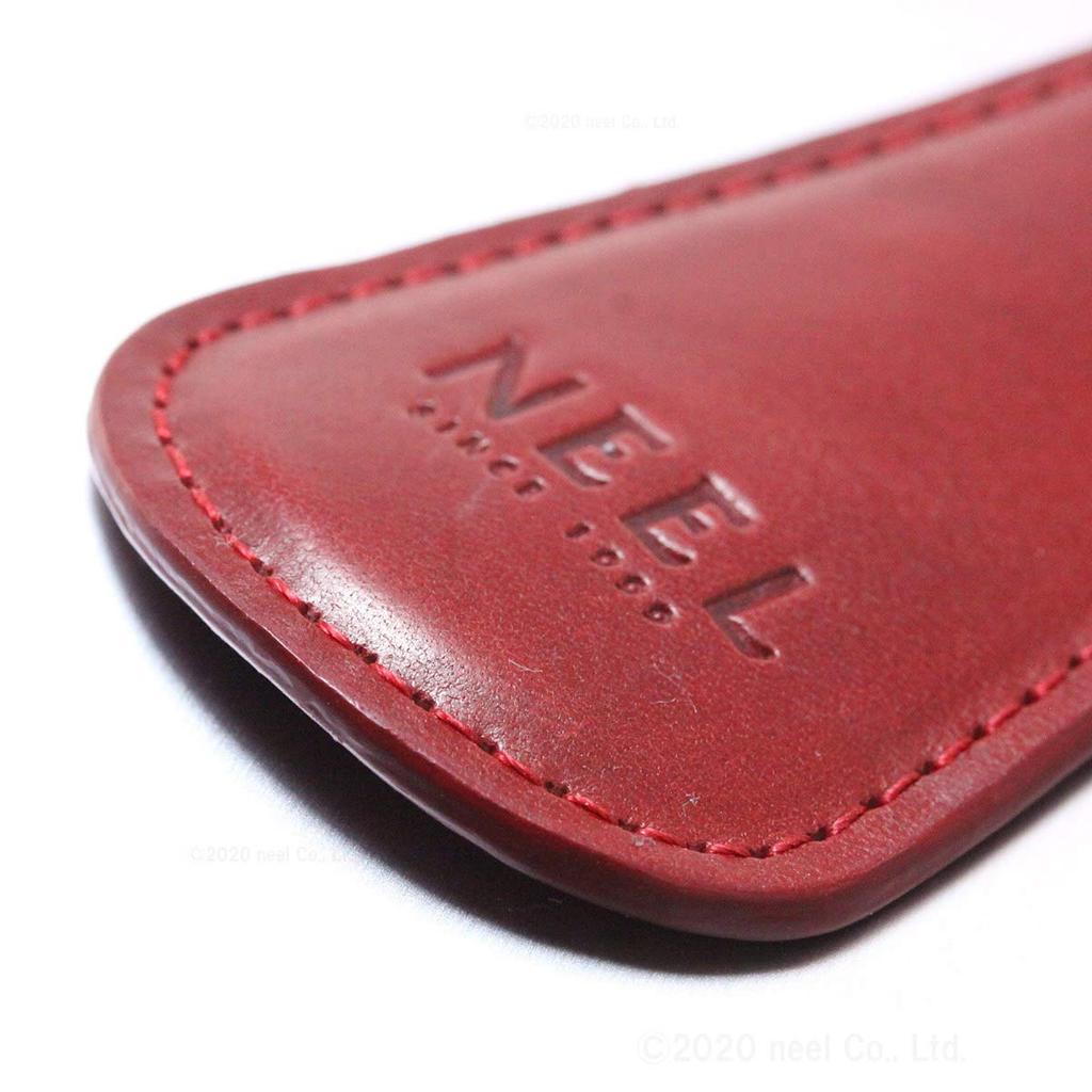 NEEL Original Shoehorn Mobile Shoehorn Keychain Italian Leather Red