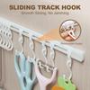 Multifunctional Slide Rail Hook,Kitchen Utensil Hanging Rack Wall Mounted Hanger,Space Saving Utensil Holder with 10 Hooks