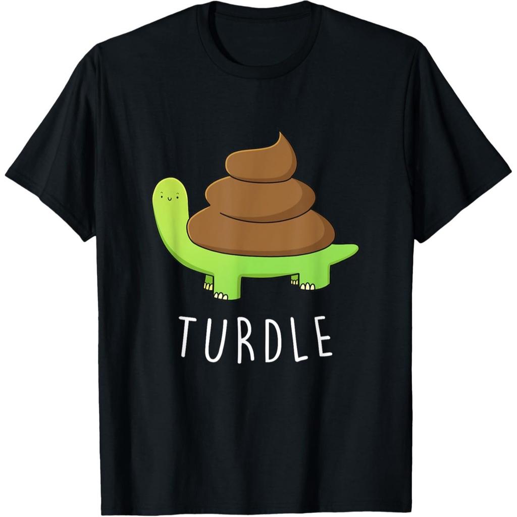 TURDLE Любитель черепах Какашка Какашка Каламбур Юмор Розыгрыш Футболка 100% Хлопок Круглый вырез Короткий рукав Летняя Повседневная Мужская Футболка Уличная одежда - M...