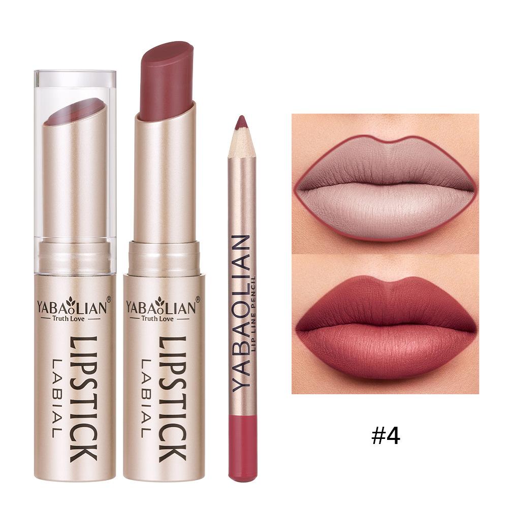 Lipstick Lip Line 2-в-1 Карандаш для губ с антипригарным покрытием Стойкая водостойкая матовая помада Набор помад 12 цветов