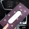 Автомобильный козырек коробка для салфеток кожаное сиденье спинка сиденья стразы зажим для салфеток креативная мода женская стразы автомобильная бумажная коробка