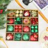 64pcs Plastic Christmas Tree Hanging Ornaments 3-6cm Christmas Baubles  Holiday Home Decor