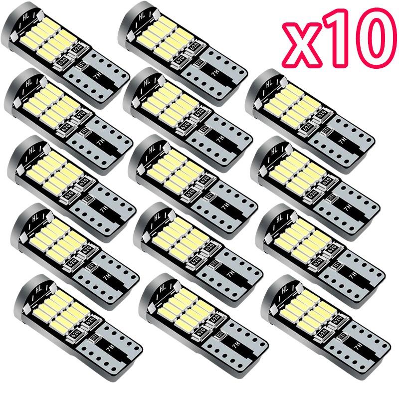 10pcs T10 Led Canbus No Error Car Interior Light T10 26 SMD 4014 Chip Car Interior Dome Reading License Plate Light Signal Lamp Dome Lights 6