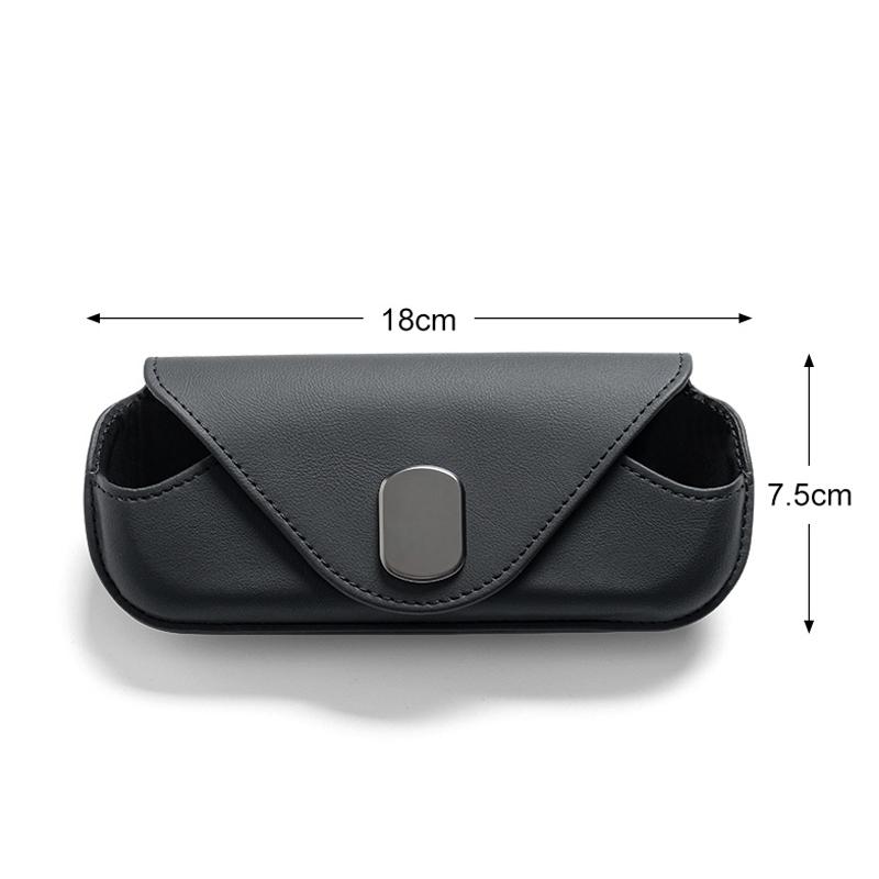 RPO5 Leather Car Magnetic Glasses Storage Case Sun Visor Flip Eyeglasses Organizer Box For Mercedes Benz GLC GLA GLB GLE GLS Sticker