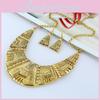 Vintage European Style Geometric Alloy Necklace With Multilayer Design For Gift And Travel Souvenirs