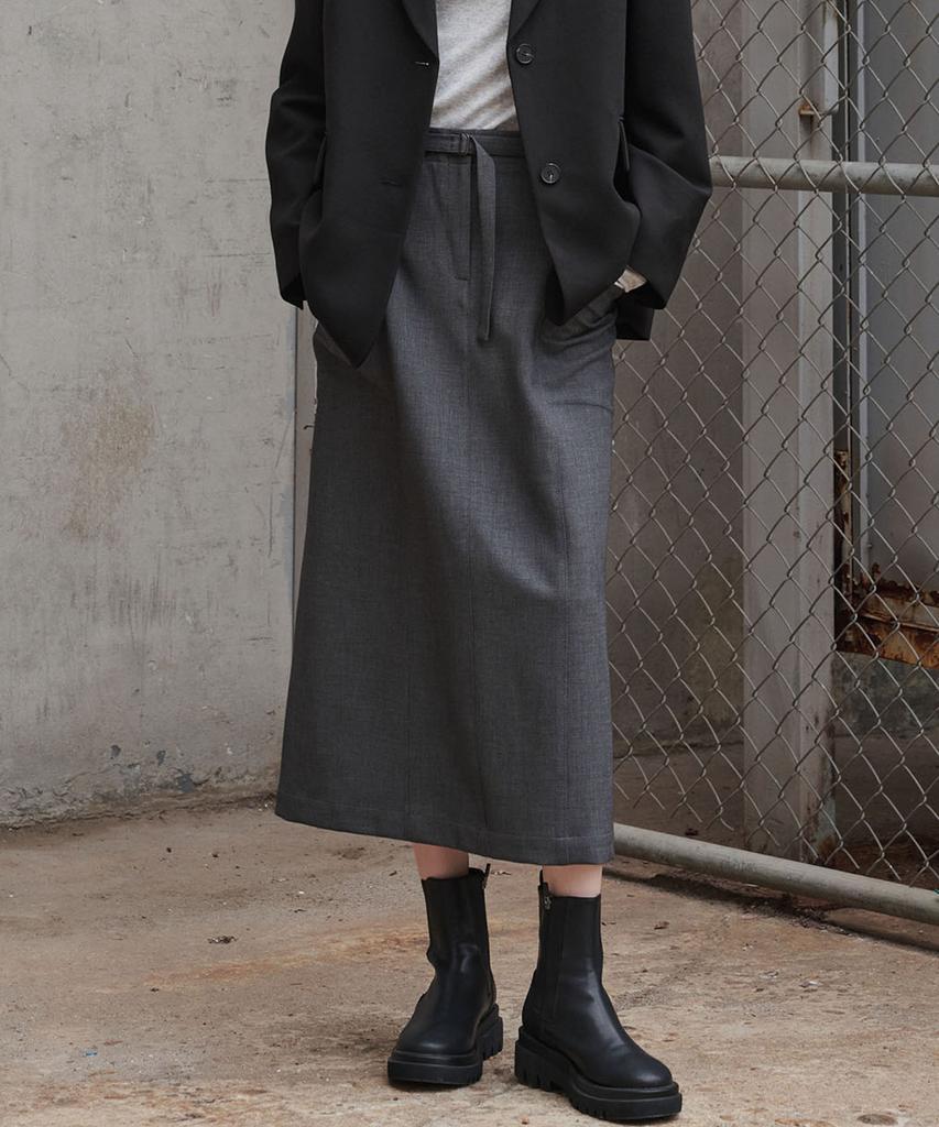 Marop 3107 Stretch H-Line Skirt (Dark Gray)
