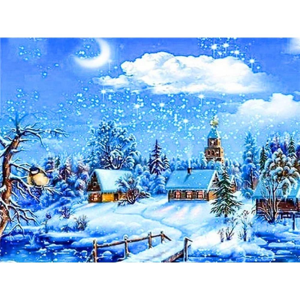 Алмазная живопись Art Full Drill Снеговик Алмазная картина Ручная работа Снежный день Diy Алмазная мозаика Картина Украшение дома Рождественский подарок