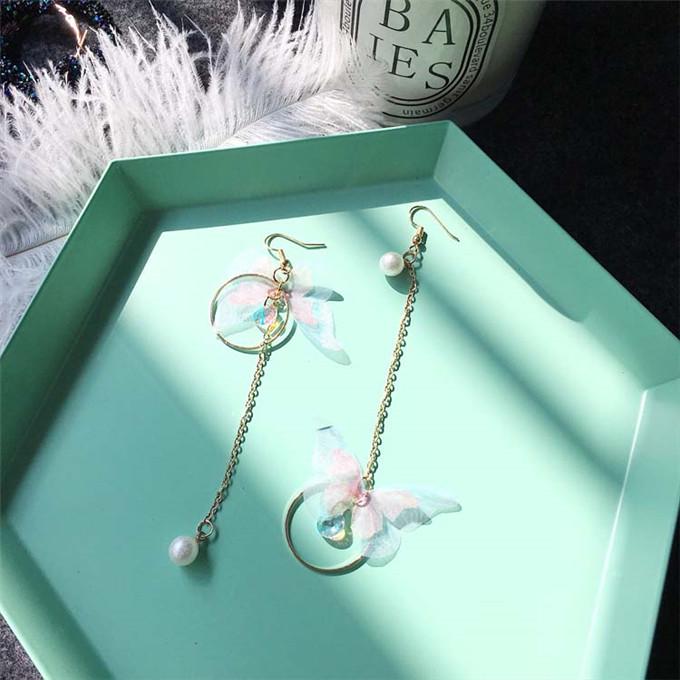 Женские серьги с асимметричными подвесками в корейском стиле