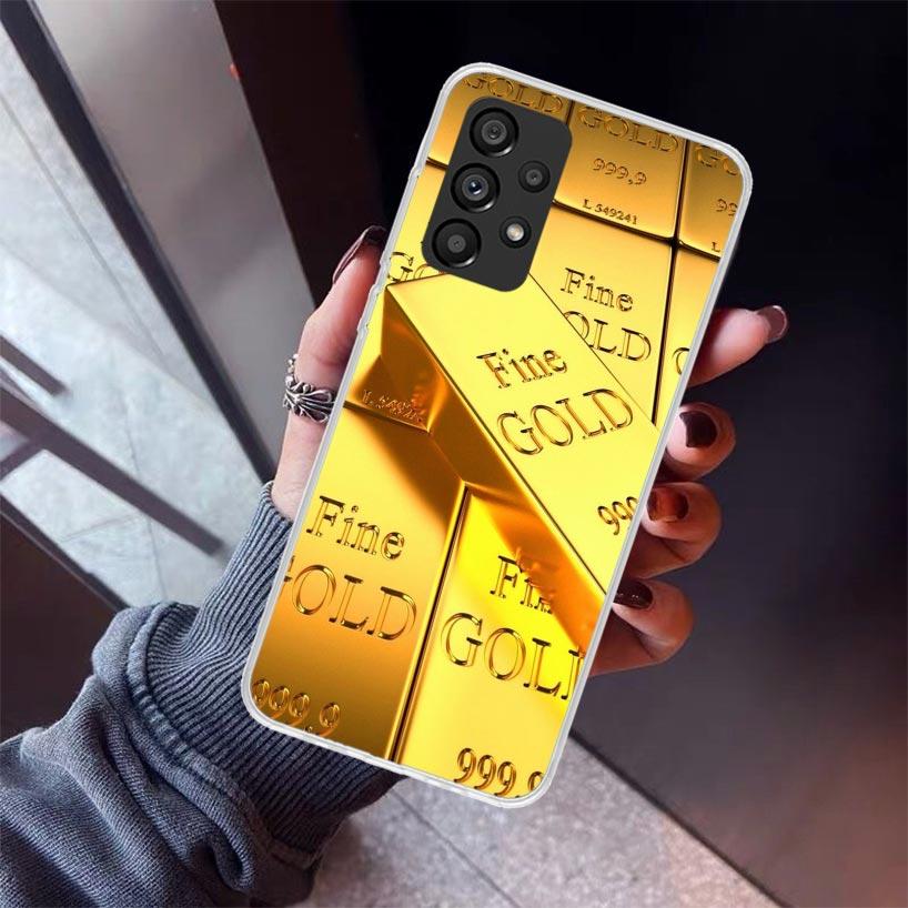 Fine Gold Pattern Printing Phone Case For Samsung Galaxy A52 A51 A50S A32 A22 A12 A02S A72 A71 A31 A70 A30S Note 20 Ultra 10 Plu